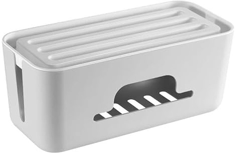 Caja de almacenaje para Cables - organización eficiente de Cables, Material Resistente, diseño Compacto, Ideal para entornos de Trabajo y hogar