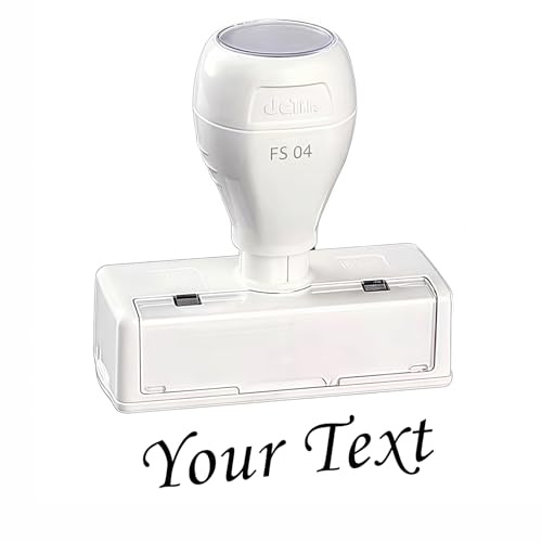 Firmenstempel mit Logo Und Text Personalisiert - Buchstempel Personalisiert, Stempel Mit Logo, Rechteck Stempel - Klare Sichtbarkeit (10x48mm)