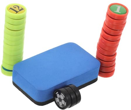BESPORTBLE Set de Magnets Tactiques pour Tableau de Football Aimants Multicolores Durables avec Tampon Éponge Effaçable pour Entraînement et