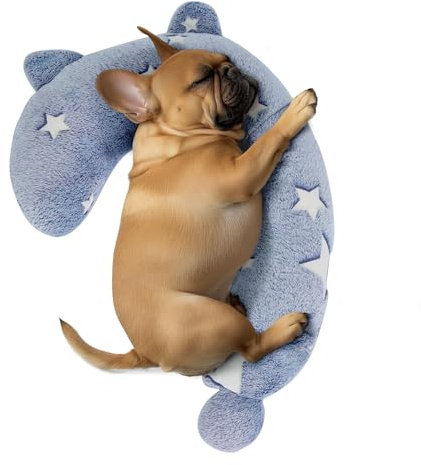 POMESEA Beruhigungskissen für Hunde, im Dunkeln leuchtendes Kopfkissen, weiches Fragezeichen-Kissen für Hunde, Kinder und Erwachsene, waschbares Hundebett-Kissen (Grau, Größe M)