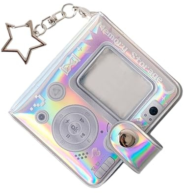 Mini album fotografico a 32 tasche con portachiavi tascabile, portachiavi, raccoglitore per fototessere, mini carte, libri, con portachiavi