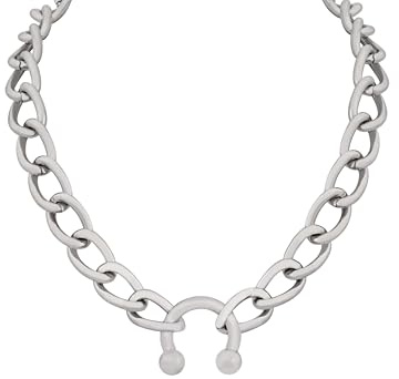 Hanary Silver Chunky Choker, Stainless Steel Chain, Punk & Gothic Necklace for Women