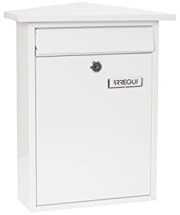 ARREGUI Home E5711 Boîte aux Lettres Individuelle en Acier, Taille M (Courrier Format A4, Magazine), Boîte aux Lettres Murale au Fond Étroit, Anti-Pluie, Facile à Installer, Blanc