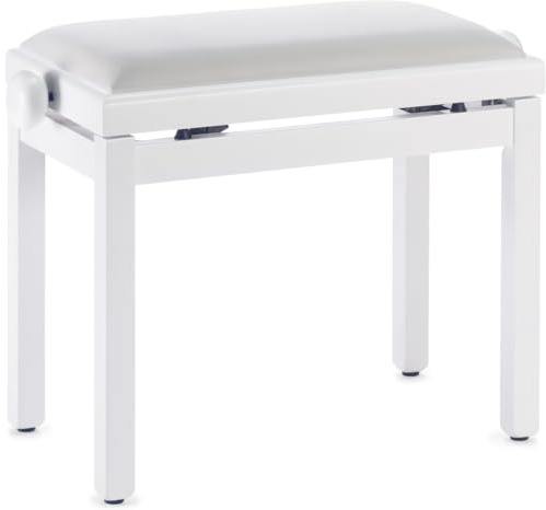 Stagg PB39 WHM VWH Klavierbank - Weiss Matt/Velour Weiß