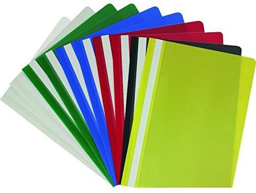 Schnellhefter A4 PP farblich sortiert 10er Packung transparenter Vorderdeckel