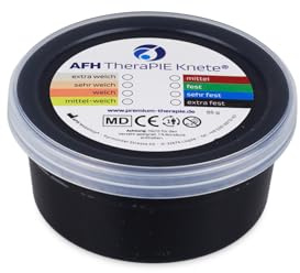 AFH Therapie Knete® | 85 g | Therapie Knetmasse | 8 Verschiedene Stärken (schwarz: extra fest) | Therapieknete