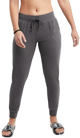 Champion Damen Hose aus Jersey mit Taschen Leggings, Dunkelgrau, S