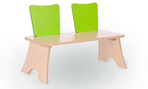 Vinkelau Duobank/Sitzbank für 2 Kinder/Material: Birke Multiplex/Oberfläche lackiert/Breite: 75cm - Tiefe: 35cm - Höhe: 49cm - Sitzhöhe: 26cm / Made in Germany