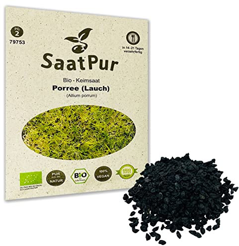 SaatPur Bio Keimsprossen - Porree Lauch Sprossen, Microgreen - 15g Keimsaat
