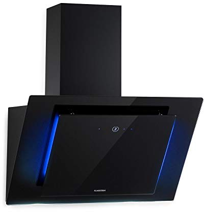 Klarstein Eleonora - Kopffreie Dunstabzugshaube, EEK A++, Abluftleistung: 426 m³/h, Touch Control, RGB-Ambiente-Farbe, 60 dB, Umluft und Abluft, LED Beleuchtung, Fettfilter, 60 cm, schwarz Wandmontage