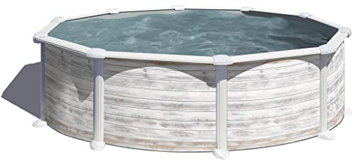 Gre Pool KITPR358N Grönland - Aufstellpool aus Stahl, runde, mit nordisches Aussehen. Abnehmbare Gartenpool. 350 x 132 cm