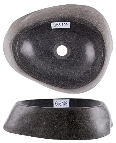 Lavabo redondo de piedra natural gris de 40 cm de WOHNFREUDEN – Selección única piedra lavabo lavabo piedra natural lavabo lavabo baño lavabo lavabo lavabo