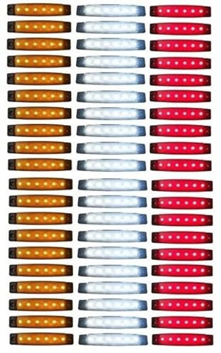 60 pezzi 24 V SMD 6 LED luci di posizione laterali rosse, bianche e arancioni per camion e rimorchi