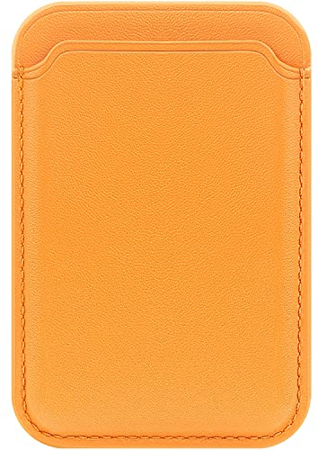 FIDWALL Magsafe Wallet Leder für iPhone 16/15/14/13/12 Pro/Max/Plus/Mini,RFID-Kartenhalter mit Mag-Safe-Magnet(Gold braun)