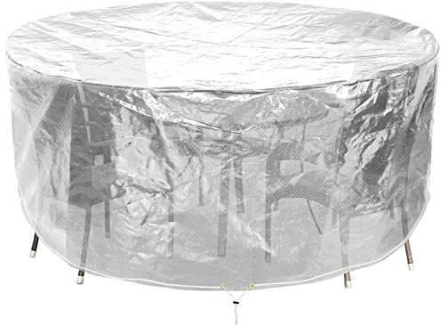 RICHIE Gartenmöbel-Abdeckungen wasserdichte Gartentischabdeckung 102x71 cm Outdoor-Tischabdeckungen für Gartenmöbel Gartenabdeckungen Rund Atmungsaktiv Polyethylen für Tisch (Transparent 102×71cm)