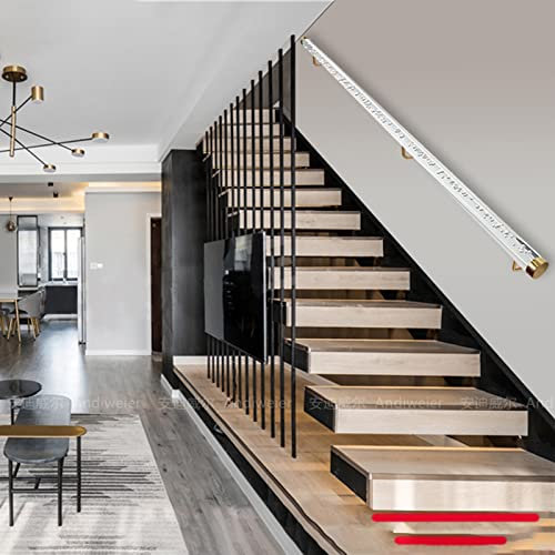 Handlauf Treppe Geländer Treppengeländer Innen Acryl Treppengeländer Für Treppen, 2,5 M / 3 M / 3,5 M / 3,6 M / 4,2 M / 5 M Lange Handicap-Wandschiene Für Veranda Hotel Hof, Unsichtbare Kunststoff Kla