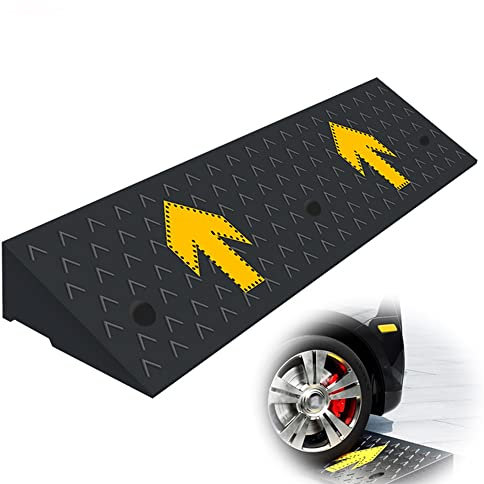 KADEUX 13cm Hohe Bordsteinrampe, Türschwellenrampe Für Rollstuhl, Gummi Rampe rutschfeste Auffahrrampe, Stufen/Auffahrt/Bürgersteig/Fahrrad/Motorroller Auffahrkeile (Size : 100x25x10cm)