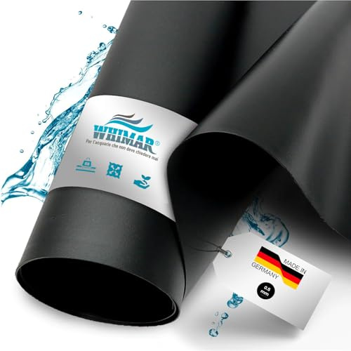 Whimar Lona para estanque o estanque de PVC negro estabilizado UV grosor 0,5 mm – Fabricado en Alemania – Varios tamaños (6 x 5 m – 0,5 mm)