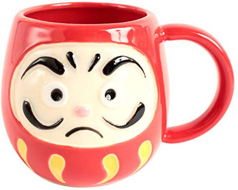 Mino ware Japanese Pottery Mug Cup Daruma Shape made in Japan (Japan Import) CPM111 (Candy Red)