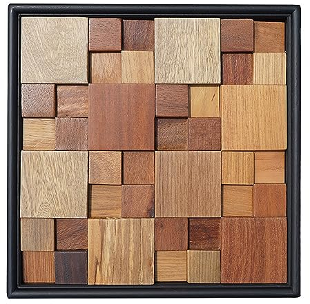 AVCULT Holz Ornament Wanddeko, Wand-Dekoration Zum Aufhängen, Wandbild Für Neues Zuhause, Geschenk Für Bürodekoration (Color : D, Size : Vintage Frame)