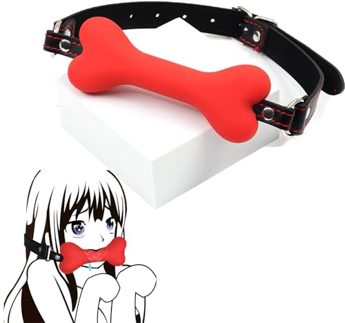 Mouth Gag Fetish Dog Bone Shape Open Mouth Gag Silicone Ball Gag BDSM Sex Bondage Sex Restraints Toy Adults Couples Bedroom Flirting Sexy Slave Role Play Beginner