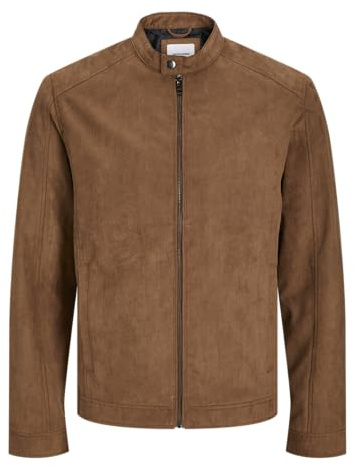 JACK & JONES Herren Kunstwildlederjacke 12261197,Cognac,M