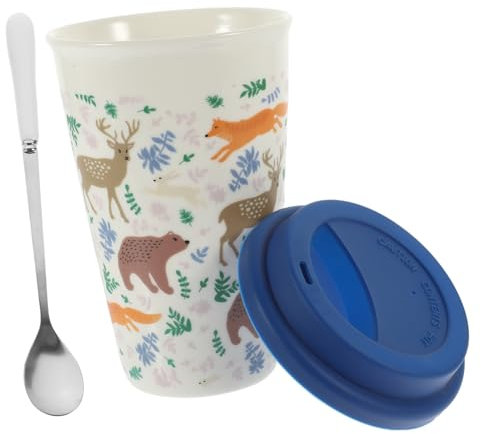 NOLITOY 1stk Weihnachtstasse Kaffeetasse Mit Silikondeckel Reisegetränkebecher Kaffeebecher Trinkbecher Tragbare Kaffeetasse Reisekaffeetasse Pendler Kieselgel Büro Mit Deckel Silikonhülle