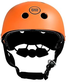 BHR 837 URBAN Elektroroller- und Scooter-Helm - CE-geprüfter City-Helm für Kinder und Erwachsene - Helm für Fahrrad, MTB, BMX, Skateboard, Skaten - Matt Orange, L