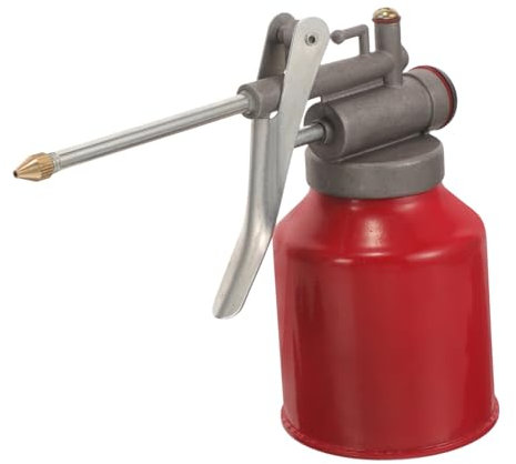 ULTECHNOVO Manual High-pressure Oiler Can with Plastic Spout, Vehicle Lubrication Oil Dispenser Pump, Refillable Engine Oil Pour Bottle for Automotive Use