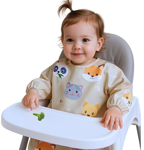 Babero con Mangas Impermeable | Babero con Mangas | Baby Led Weaning | Babero Bebe Impermeable | Beberos Impermeables con Manga | Baberos con Mangas | Babero Manga Larga Impermeable | Babero con Manga
