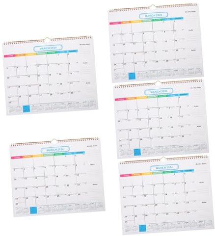 STOBOK 5stücke Tearable Monatskalender Wandkalender Mit Spiralbindung Für Zuhause Monate Praktischer Terminplaner Für Familie Und Büro