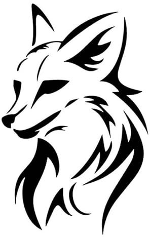 JIFENLI Autoaufkleber 10CM * 15,8CM Fuchs Kopf Kreativität Dekoration Auto Tür Auto Aufkleber Vinyl Aufkleber Schwarz/Silber