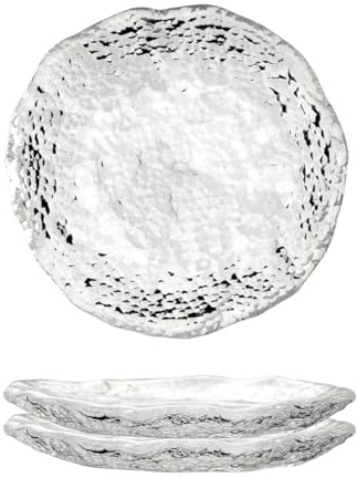 MCHERRY Sojasåsfat, små doppsåskoppar och skålar, 9 cm klara serveringsfat för smaktillsatser, mellanmål, set med 3, handblåsta glasås doppskålar (15 cm glaciärstrukturerad)