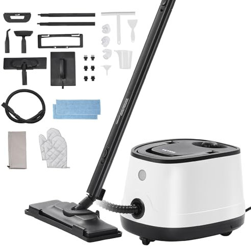 VEVOR Pulitore a Vapore, Potente Vaporizzatore Multiuso con 27 Accessori, Pulizia a Vapore con Cavo di Alimentazione Extra Lungo, Serbatoio 1,5 kg e Maniglia Portatile, per Fughe Piastrelle Pavimenti