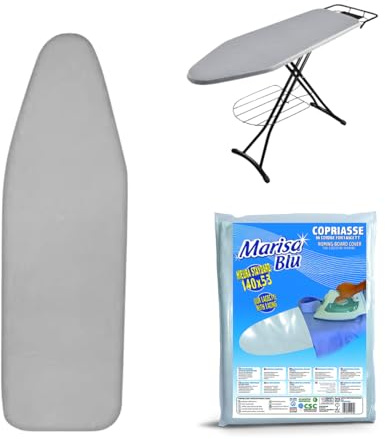 Today - Copriasse da Stiro Universale 140x53 cm - In Cotone Metalizzato con Spugna Assorbente - Sistema a Cordino - Resistente al Calore - Made in Italy - Colore Grigio