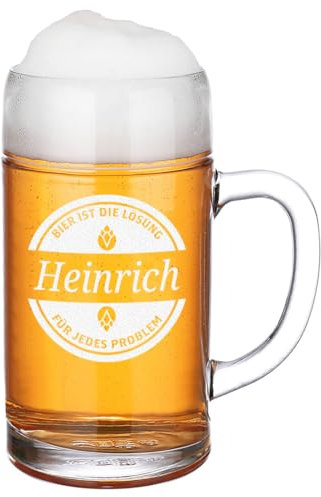 polar-effekt Brocca misura 1 litro con incisione personalizzata per uomini – stabile boccale di birra con manico – regalo di compleanno e festa del papà – per luminoso, magazzino ed esportazione