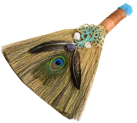 Amosfun Escoba De Cristal De Altar De Brujas Vides Mascota Escoba De Bruja para Adultos Condujo Lámpara Decoración Decoraciones Altar De Solar Falso Besoms Hogar Ligero Metal