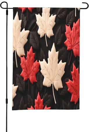 Rote und weiße Ahornblätter, 30,5 x 45,7 cm, dekorative doppelseitige Flagge für den Außenbereich, ideal für Terrasse, Schlafzimmer und Garten
