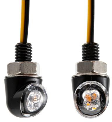 evomosa Mini LED motorcycle Turn Signal light amber side marker indicator 12V for custom street motorcycle chopper cruiser 8mm screw (Black)