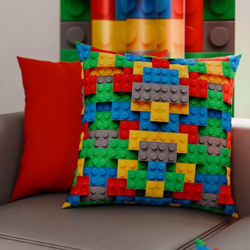 PETTI Artigiani Italiani - Par de Fundas de Almohada 40x40 cm, Pareja de Funda de Cojín Ladrillos de Colores, 100% Microfibra Hipoalergénica, Paquete de 2, Made in Italy