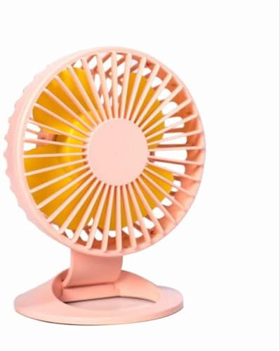 RAGOPILEN Ventilador de pared， Enfriador de aire USB Ventilador portátil de mesa de mano Cabezal ajustable de 180° Portátil y personal Silencioso Perfecto(Pink)