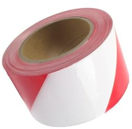VoltShine Signalband - rot und weiß, 250 m lang und 7 cm breit, ideal zum Markieren von Gefahren- oder Sicherheitsbereichen. *