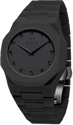 S&T Design Quarzuhr Herrenuhr Armbanduhr Elegant Herren Uhr (inkl. Armbandkürzer, Ultra leicht (54g), Ultraleicht, Arabische Zahlen, Matt, Rostfrei, Polycarbonat Männer Uhr