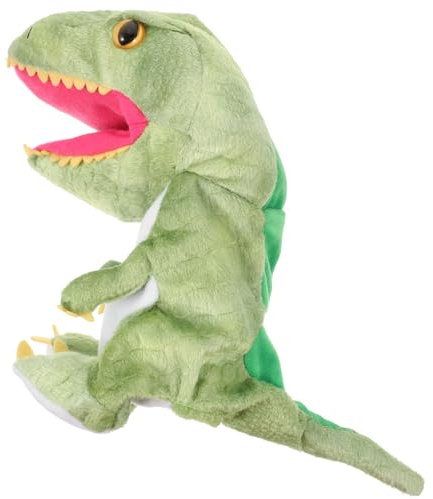 FIXOSHEE Realistische Dinosaurier Handpuppe aus Plüsch mit Beweglichem Mund Weiche Tierhandpuppe für Jungen und Mädchen Interaktives für Fantasievolles Puppenspiel Zufällige Farbe
