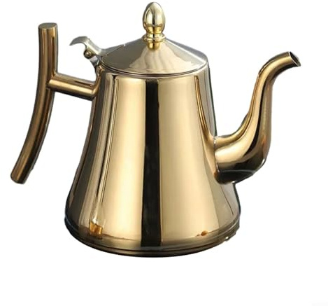 Besttoolifes Teiera in acciaio inox per piano cottura a induzione, caffettiera da 1 l, 1,5 l, 2 l, con infusore integrato, perline anticalcare e bollitore inferiore ispessito, per gas elettrico (1,5 l