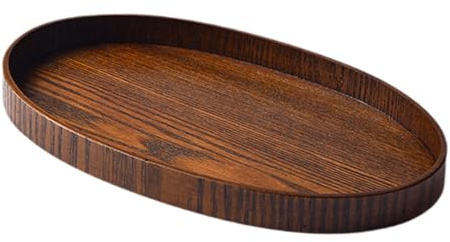 susiodeu Vassoio ovale in legno, tagliere da portata, vassoio da portata in legno per la colazione, snack o frutta, piatto di frutta e altri scopi per soddisfare varie esigenze. Insalatiera, facile