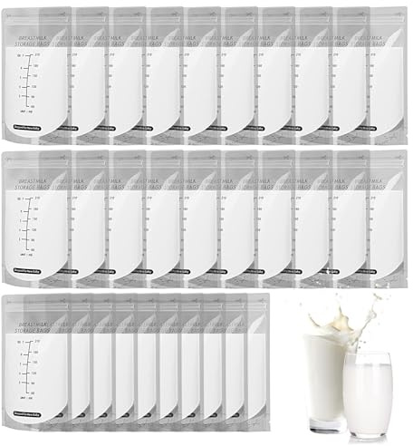 Sacchetti Per Latte Materno - 210ml Bustina Antigoccia Autoportante,30 Sacchetti Latte A Rapido Congelamento E Scongelamento | Per Alimentazione Allattamento Congelatore Viaggio Asilo Ufficio Madre Ge