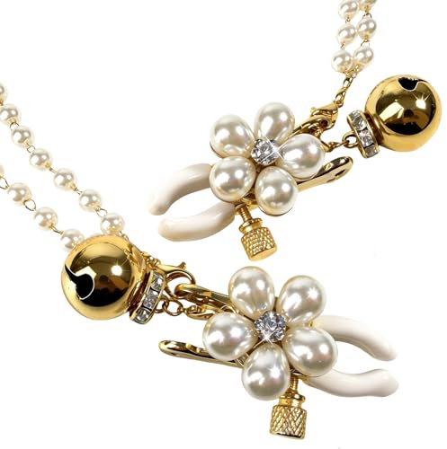 Pinzas para Pezones con Cadena Pinzas para Pezones Pezón Clips Eróticos Mujer Pinza para Clítoris Aparatos de Masaje de Pecho Ajustables Juguetes Pezone con Cascabeles Hombres BDSMS Parejas