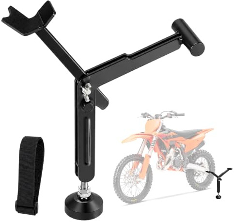 Béquille Moto Pliable Réglable, Lève-Moto Portable pour Roue Arrière, Hauteur et angle réglables, poignée pratique, support universel pour tout-terrain, scooter, vélo et VTT