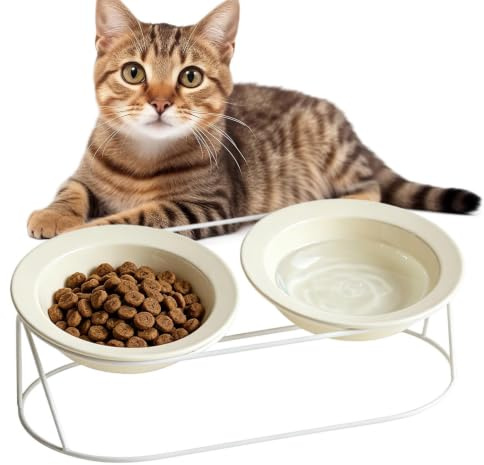 Kattmatskålar Stänkskydd vattenskål | Bred Öppning Halsskydd Upphöjd Kattmatsskål För Trötthetslindring Inomhus Utomhus Resa Daglig Veterinär Kattunge Valp Och